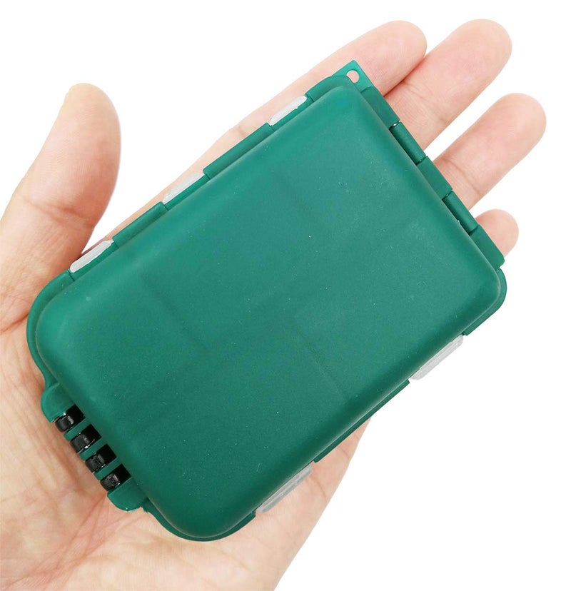 Drchoer 2x Small Hard Fishing Tackle Box Portable Case Hooks Lure Baits Storage Box Containers For Storing Swivels Jigs Hooks Sinker,10 Compartments (Green) - Image 3